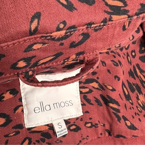 NWT ELLA MOSS Cheetah Sable Swirl Denim Jacket Women's Size S - Picture 9 of 16